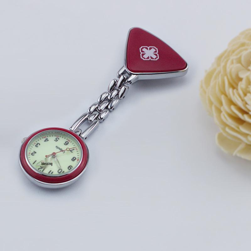 Leppte Luminous Nurse Watch: Clip-on Retro Pocket Breast Watch for Women, Cute Student Engraving