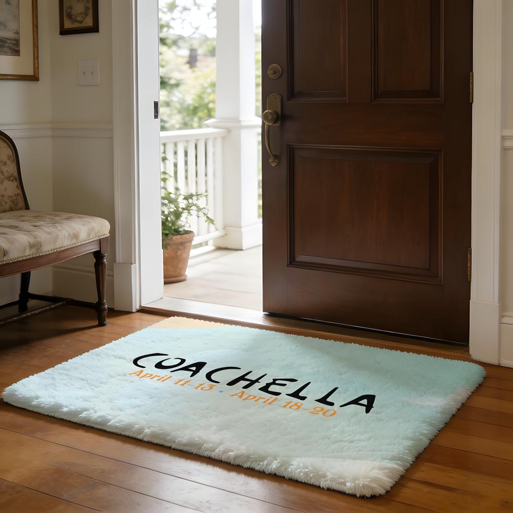 CCoachella Valley Music And Arts Festival Floor Mat Soft Flannel Absorbent Mat Non-Slip Rug Home Bedroom Bathroom