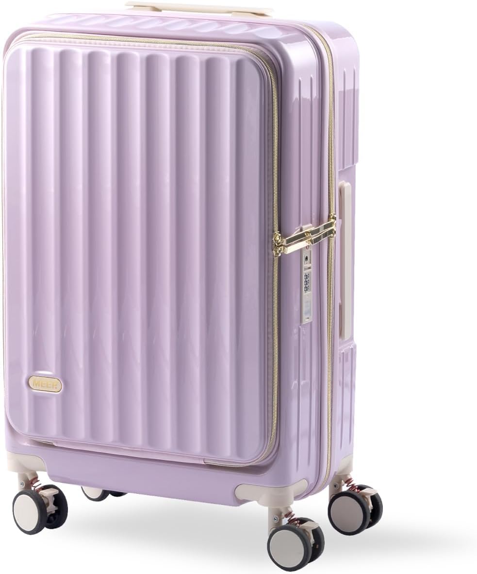 

Front Ultra Large Carry Carry Zipper Double 360 Degree Equipped with TSA Business Trip SC119 be carried on board [AM Aomoid] Suitcase, Carry-on, Open, рожевий