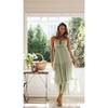 Women's Halter Neck Sleeveless Solid Maxi Dress High Waist Casual Tiered Dress