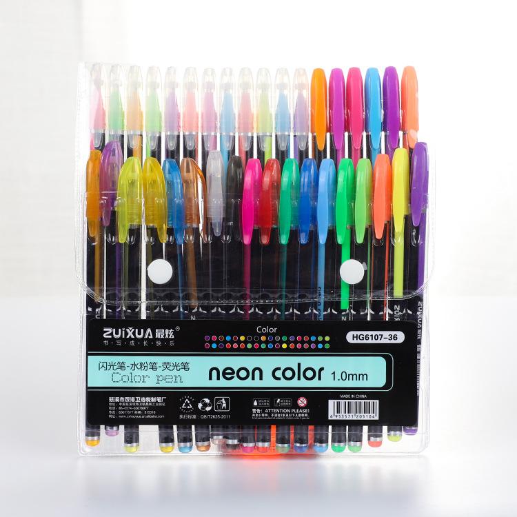 12/48Pcs Metallic Glitter Colors Gel Pens For School Office Adult Coloring Book Journals Drawing Art Markers Promotion Pen