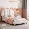 Upholstered Bed Children's Bed 90x200cm, with Headboard and Slatted Frame, Frame Made of Wood and Circular Fleece, for Adults and Youth, Without Mattress1
