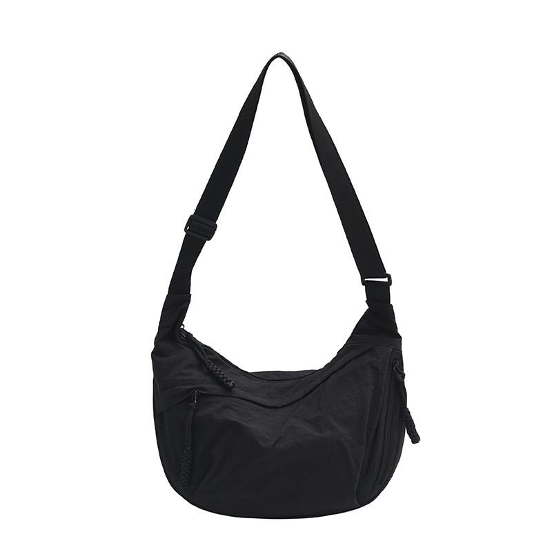 IELGY Large Capacity Commuter Work Cloth Bag Fashion Nylon Dumpling Bag Crossbody Korean Version