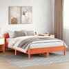 VidaXL Bed Frames and Headboards, Double Bed with Slatted Base, Adult Bed, Bedroom Furniture, Modern, Wax Brown 842601