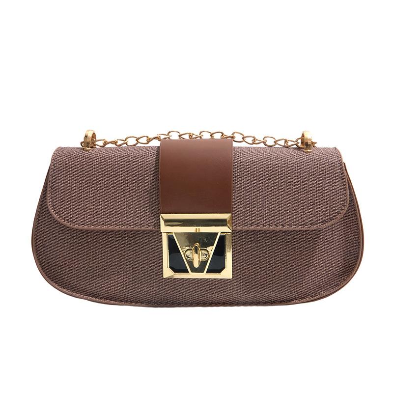 Trendy new underarm bag, contrast patchwork, singleshoulder crossbody bag, simple and versatile commuter bag