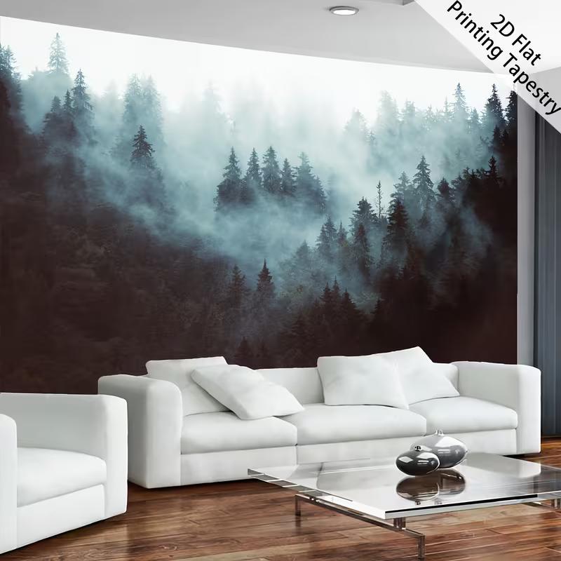

Nature Forest Sunbeam Tapestry Tall Pine Trees Wall Hanging Aesthetic Room Decor 47.2x31.5inch/120*80cm
