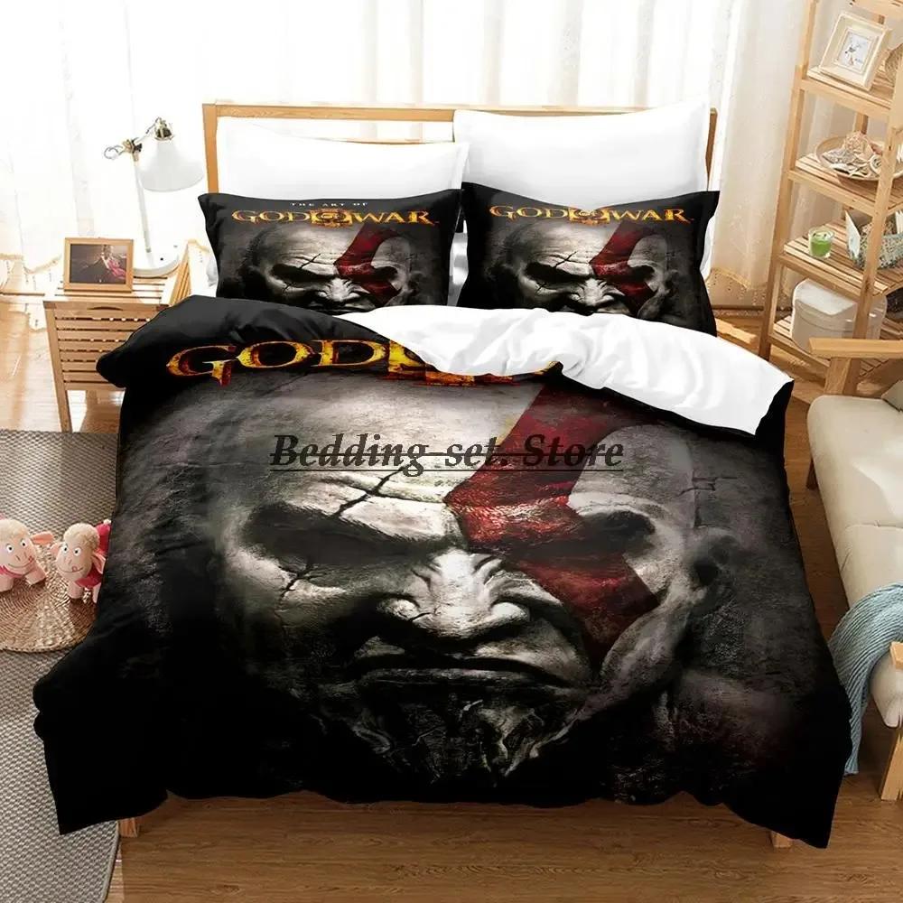 God Of War Bedding Set Single Twin Full Queen King Size Bed Set Aldult Kid Bedroom Duvetcover Sets Anime Bed Sheet Set