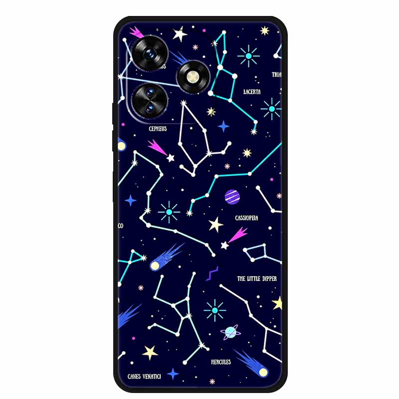 Funda For Oukitel C51 Case Cute Cartoon Cat Black Silicone Soft Phone Case For Oukitel C51 Back Cover Cases C 51 Coque 6.8" Capa