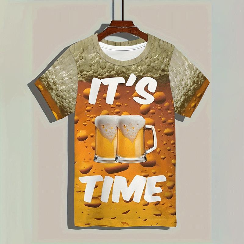T-shirt da uomo Divertente Stampa Grafica Festival della Birra Magliette da Uomo e da Donna Top Estivo Street Manica Corta Casual Outdoor Abbigliamento da Uomo