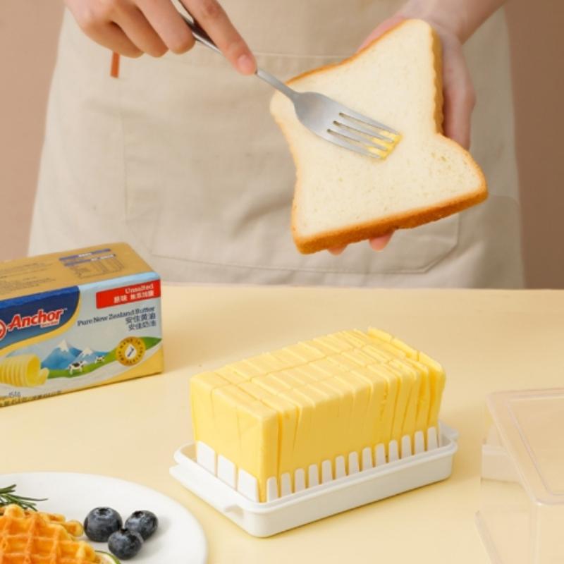 1pc Butter Cutting Box Butter Tofu Cutting Block Cutter Refrigerator Fresh-keeping Storage Box with Cover Cheese Storage Box