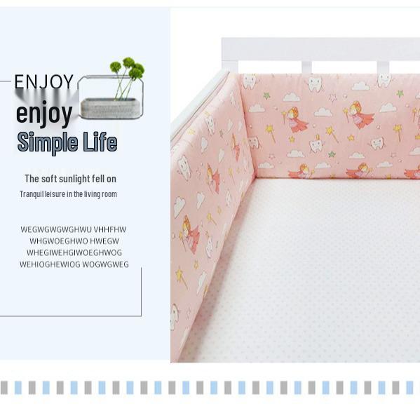 Cross-Border All-Cotton Baby Bed Surround: Removable, Washable, Anti-Collision, Anti-Pinch Guardrail