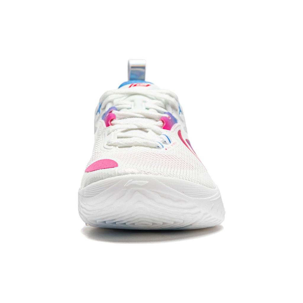 Li Ning Lpl 10th Anniversary Flash 10 Rebound Lightweight Shock Absorption Durable Low Top Basketball Shoes Men sneaker White Pink ABAT085-16