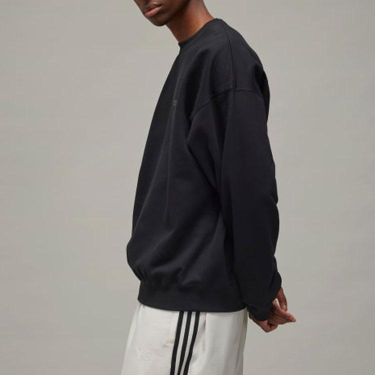 Y-3 Logo Crew Digital Print Design Comfortable Versatile Loose Long Sleeve Sweatshirt Men sweatshirt Black JE9276