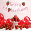 Erdbeer Happy Birthday Papierbanner Erdbeer-Thema Geburtstagsparty Dekoration Kinder Mädchen Happy Birthday Party Zubehör