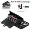 For iPhone 13 Pro RFID Card Slot Phone Case with Long Lanyard