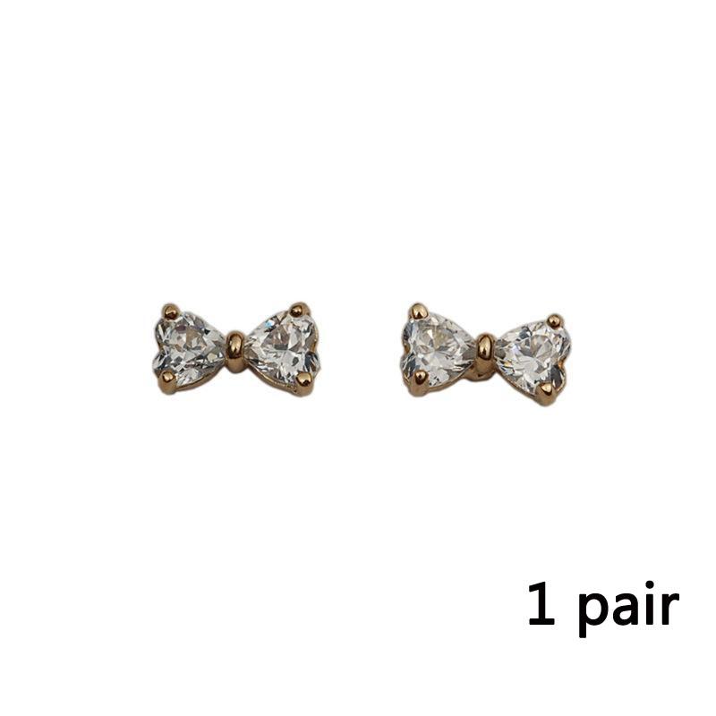 

Модные украшения Гвоздики для ушей Маленький бантик Темперамент Простые серьги Гвоздик для козелка Женские 1 pair золотой