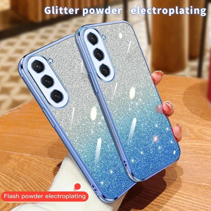 

Case For Samsung Galaxy S24 S23 S23FE S22 S24Plus S21 S20 S10 S9 Note20 Electroplated Glitter Phone Cover Protective Shell Coque