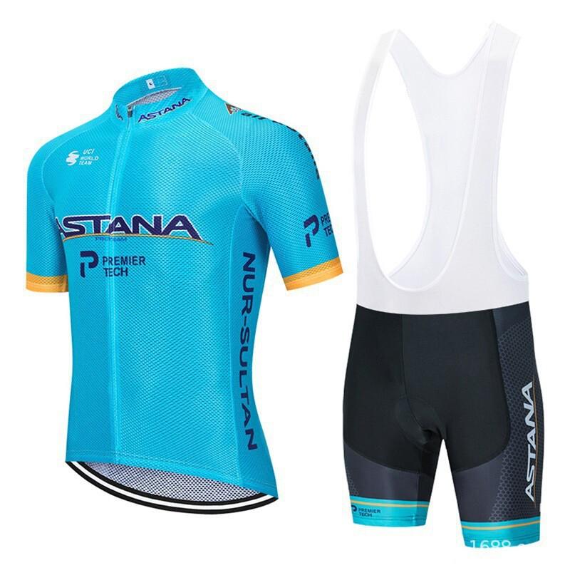 Mens Cycling Jersey Bib Shorts Set Quick-Dry Breathable Bike Apparel Road Mountain Outdoor Riding