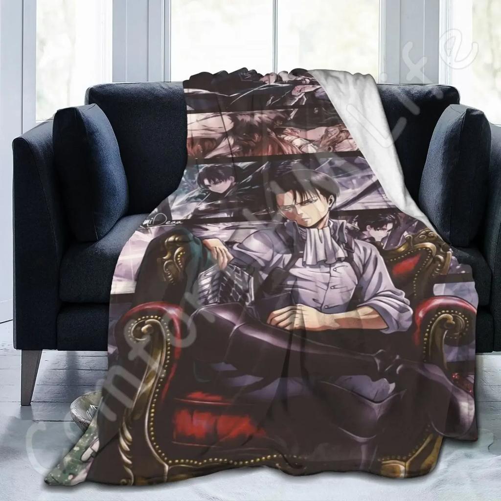 Levi Ackerman Blanket Ultra-Soft Lightweight Flannel Fleece Modern Throw Blanket for Home Office Travel 80X60 Inches Bed Spread