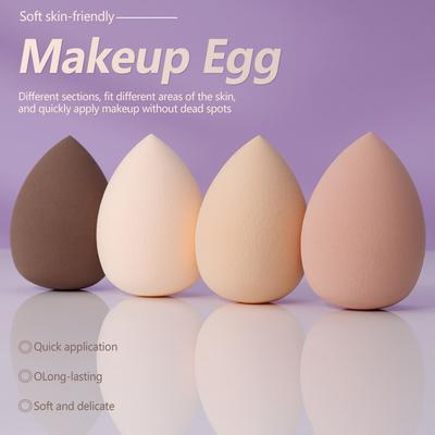 4 embalagens de ovo de beleza em forma de gota de água molhado e seco sem pó ferramentas de beleza para maquilhagem em contato com a água transforma-se num ovo de beleza grande