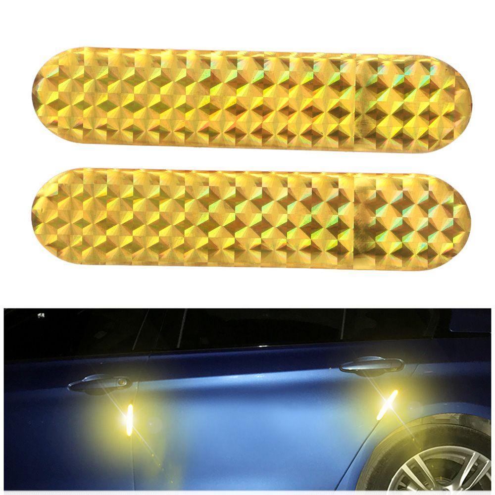 2Pcs Adhesive Dripping Car Door Reflective Strip Rearview Mirror Car Wheel Eyebrow Door Edge Window Safety Self-adhesive Sticker