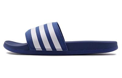 Adilette Rubber Sole Slip Resistant Slide Slippers Unisex Blue White Aq4936