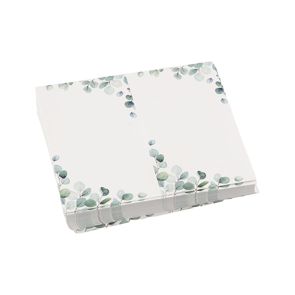 50pcs Blank Green Leaf Table Place Cards Folded Tented Name Card  Anniversary Celebration