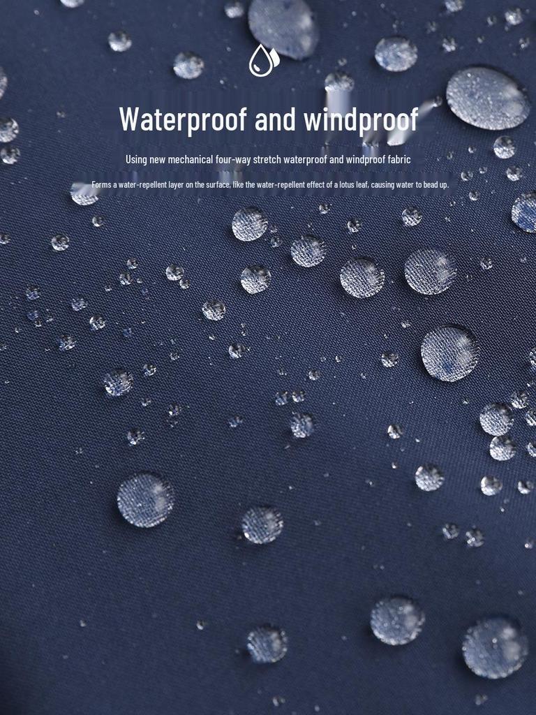 Unisex Waterproof Windproof Stand Collar Jacket - Business Casual, Spring/Fall Wear