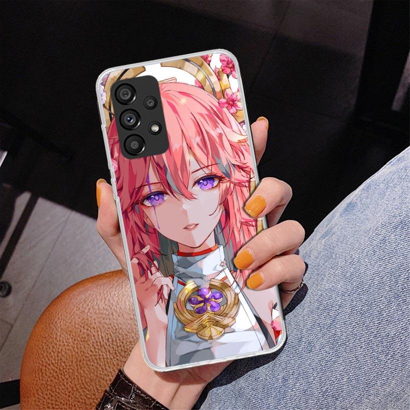 Genshin Impact Raiden Shogun Baal Phnoe Case for Samsung Galaxy A17 A37 A57 A16 A26 A36 A56 A15 A14 A13 A55 A54 A53 A35 A34 A33