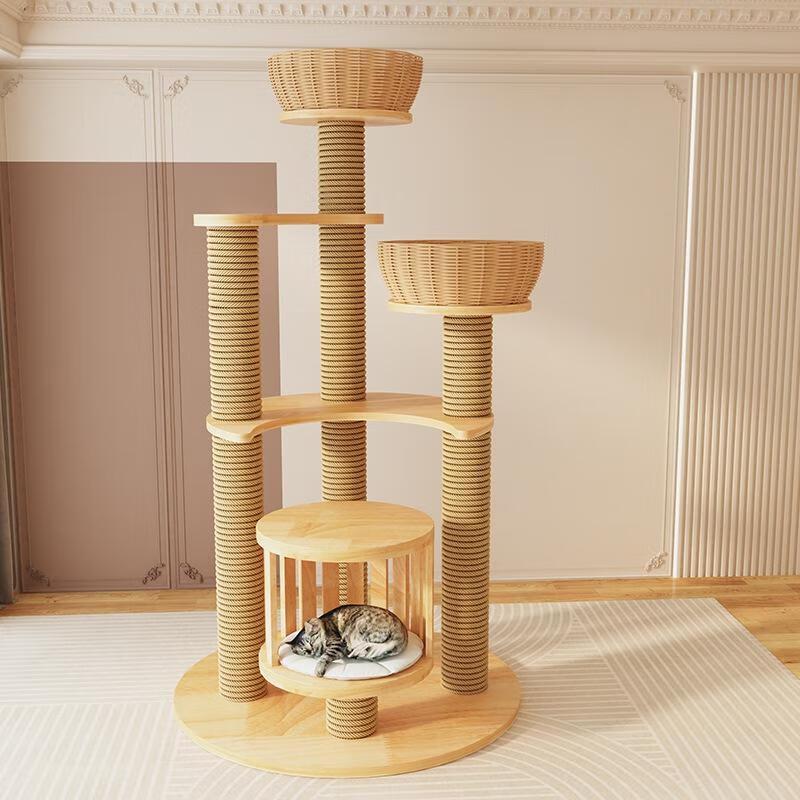 JINGRUIXIANG De Yue Lou Multi-Level Cat Tree with Condo & Scratcher