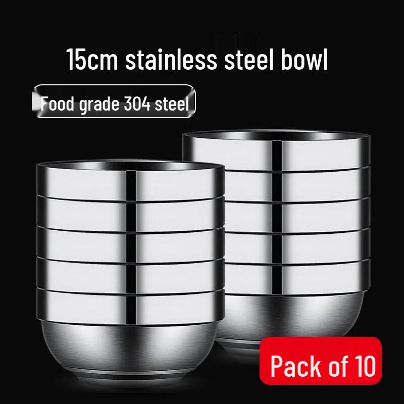 Glazed Summer 304 Stainless Steel Double-Layer Insulated Bowl