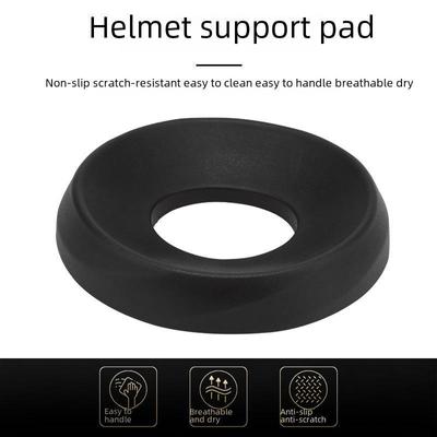"Black Motorcycle Helmet Support Pad Base - Non-Slip, Multi-Functional Protection for Full or Half Helmets"