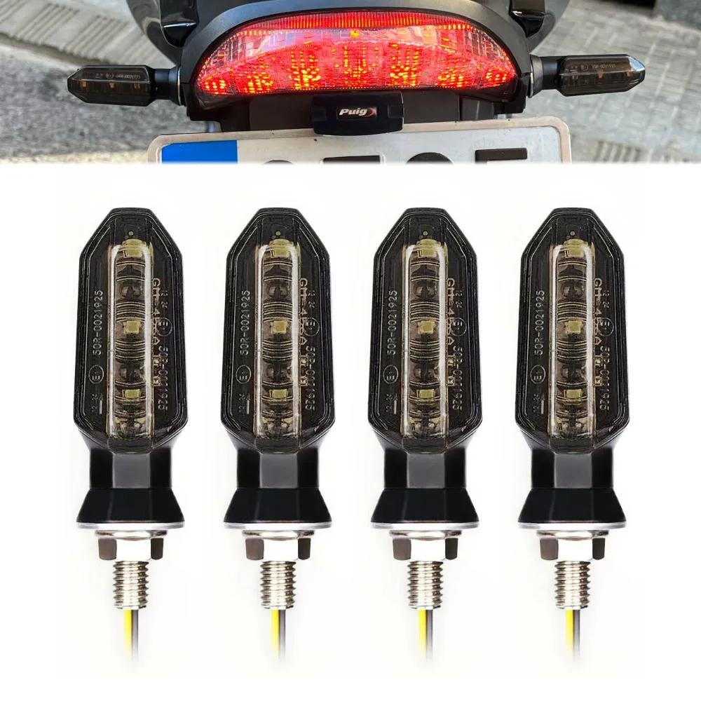 2/4 PCS 8mm Mini Motorcycle LED Turn Signal Lights Amber Flashing Light Blinker Turn Signal Lamp 12V Indicator Lamp Accessories