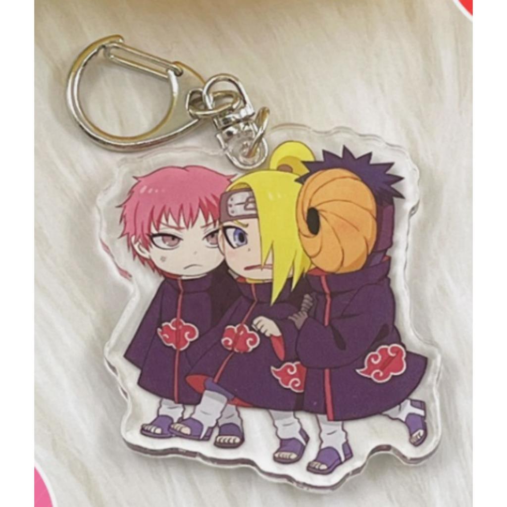 Anime Naruto Acrylic Keychain Accessaries Uzumaki Naruto Cartoon Keyring