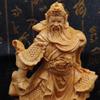 Natural Cypress  Guan Gong sculptures figurines Solid wood carving Home Room OfficeWealth Luck Feng Shui Decor Portrait Statue