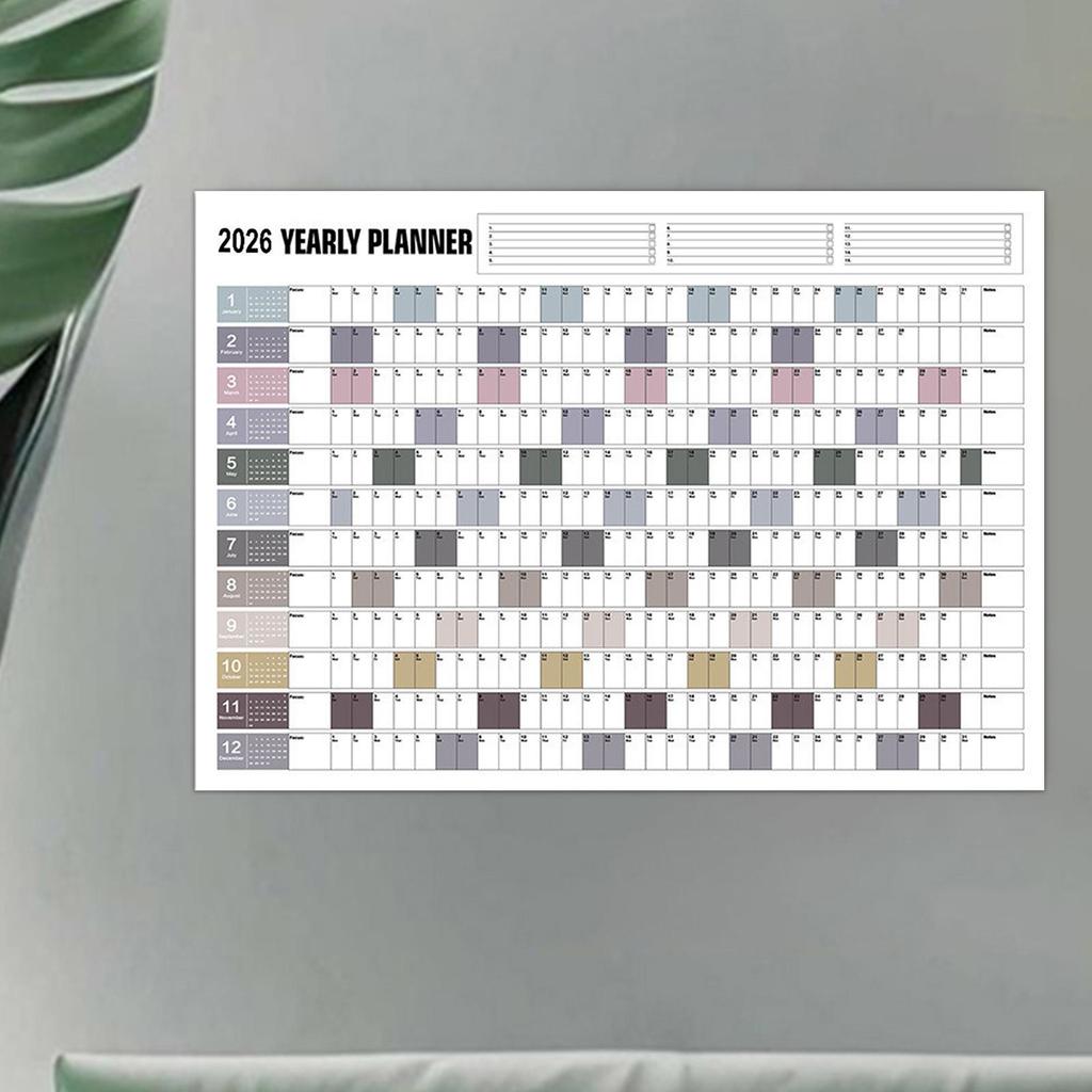 2026 Yearly Wall Calendar Large Wall Calendar With Stickers Personal Time Management School Office Supplies For Organizing