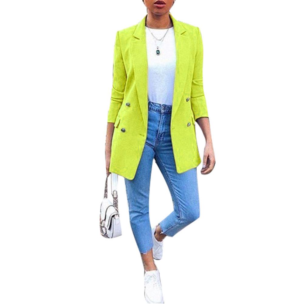 Women's Mid-Length Slim Fit Turn-Down Collar Long Sleeve Autumn/Winter Coat Cardigan.