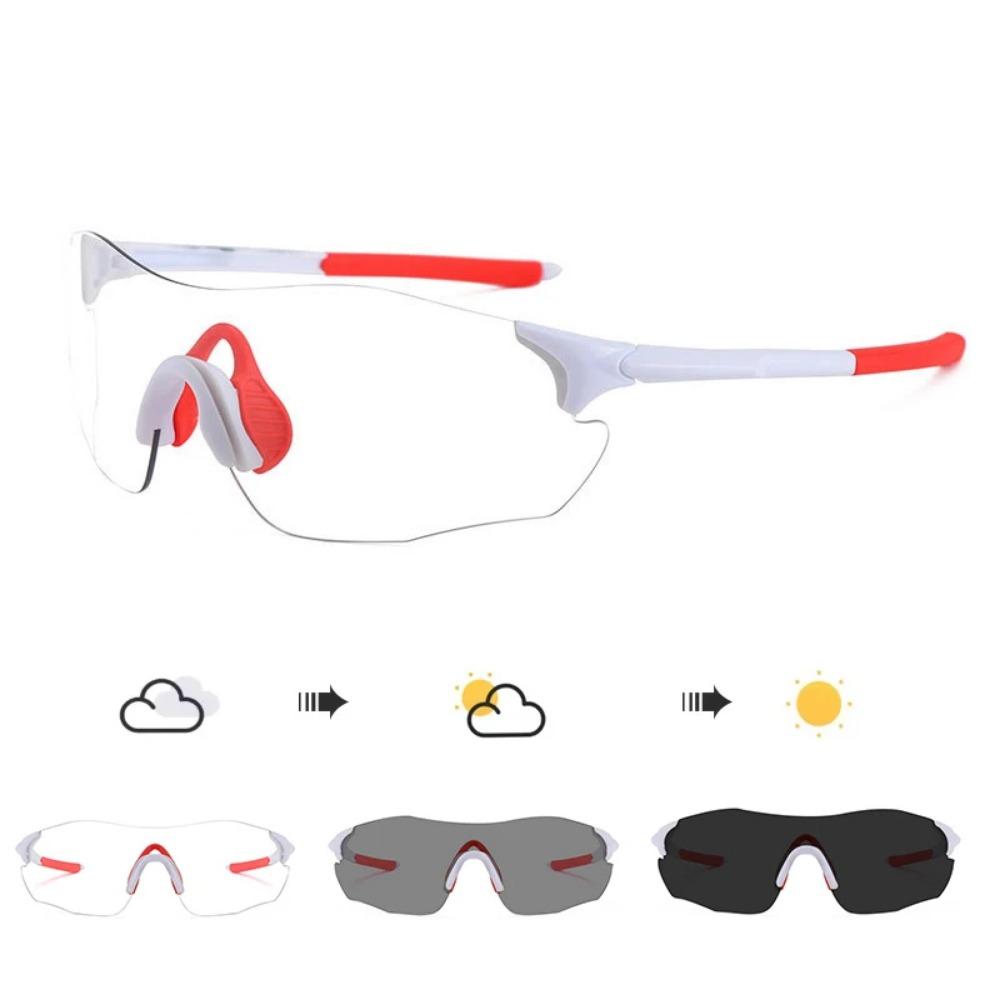 Photochromic Sports Sunglasses Lightweight Rimless Wraparound Unisex Cycling Driving Goggles UV Protection Outdoor Fashion Eyewe