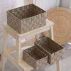Woven Black Storage Baskets Shelf Tote Boxes Container with Built-in Handles for bedroom living room office kids room dressing room