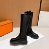 Snow Boots Women's Fur One-piece Warm Fleece Knee-length Boots High Boots Women's Cotton Shoes Leather Boots