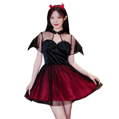 Brightlara Halloween Cosplay Devil Costume, Women's Adult Mini Skirt, Plus Size, cos053-XL-RE
