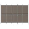 5 Piece Anthracite Room Divider 250 X 180 Cm Fabric