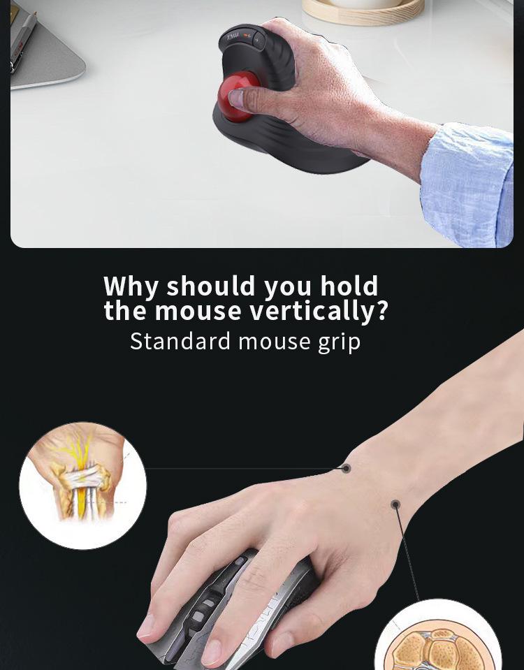 JOMAA Ergonomic Bluetooth Trackball Mouse for PS & CAD Drawing