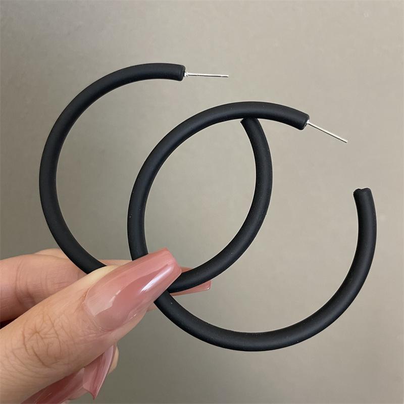 Candy Color C-Shaped Geometric Ear Cuff: Silver Needle Earrings for Women - Stylish, Unique, High-Class Design