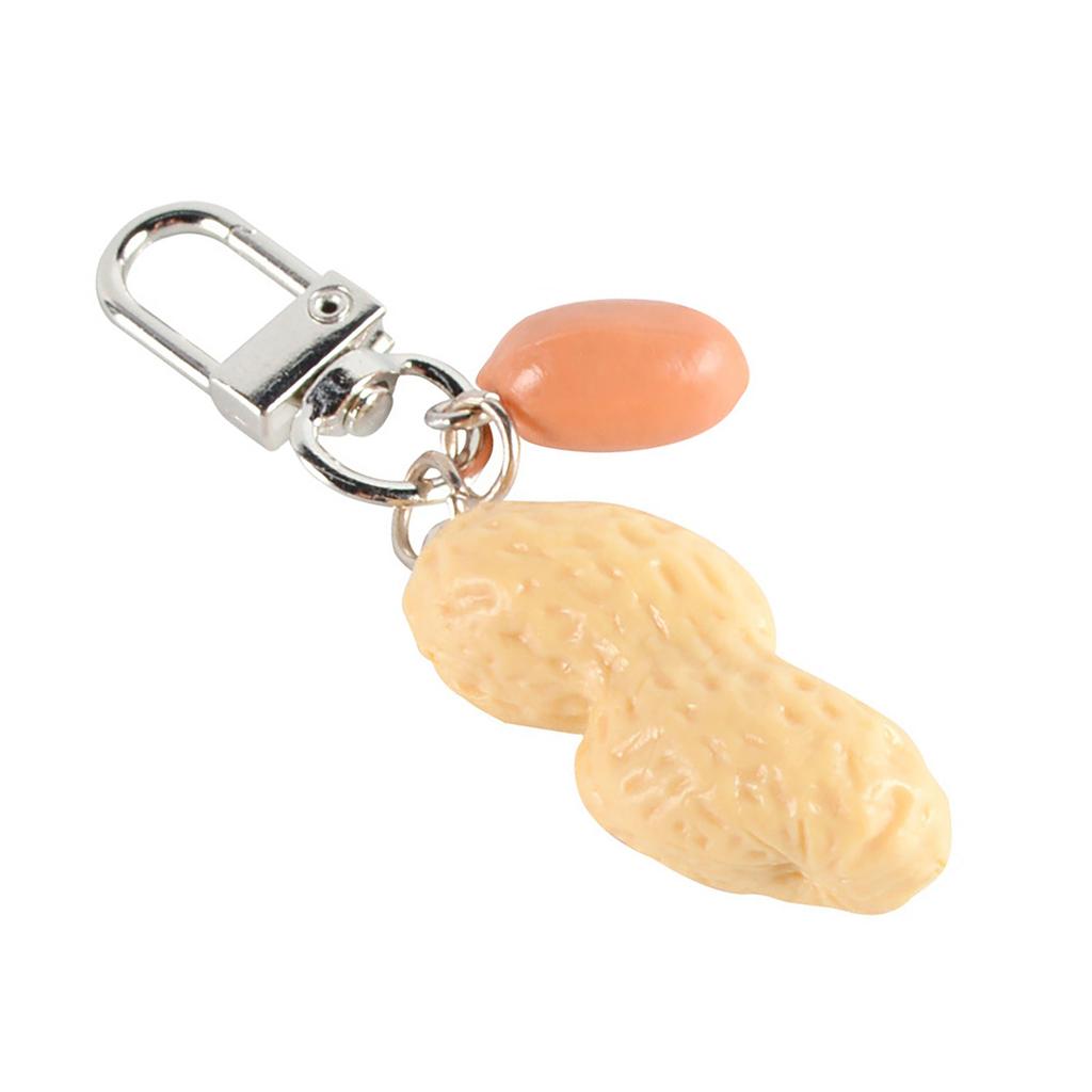 Creative Peanut Shape Keyring Bag Pendant Unique Trinket Key Jewelry Creative Hanging Ornament Suitable for All Ages