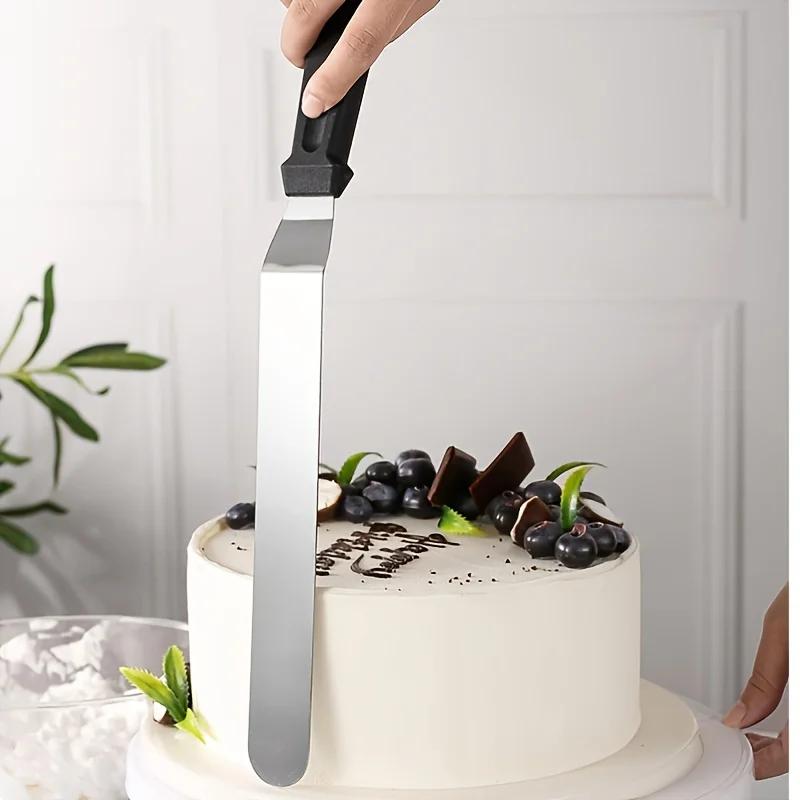 Icing Spatula Angled Stainless Steel Palette Knife Curved Offset Blade Professional Frost Cream Spatula for Cake Pastry Baking