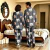 Unisex Pajama Set Long Sleeve Long Pants Casual Loungewear for Home Sleeping