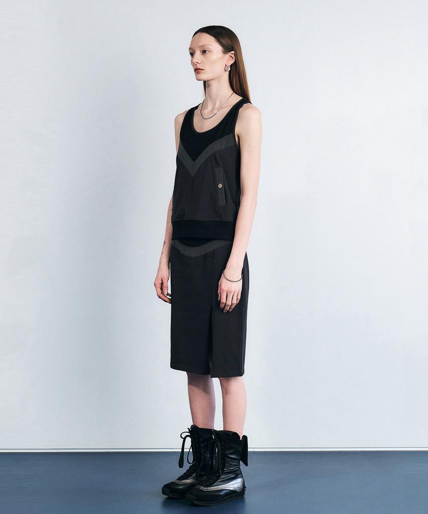 Sillot Block Jersey Midi Skirt (Charcoal)