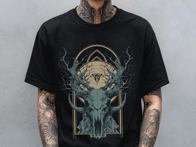 Deer Skull Gothic Unisex Graphic T-Shirt, Alternative Punk Graphic Tee