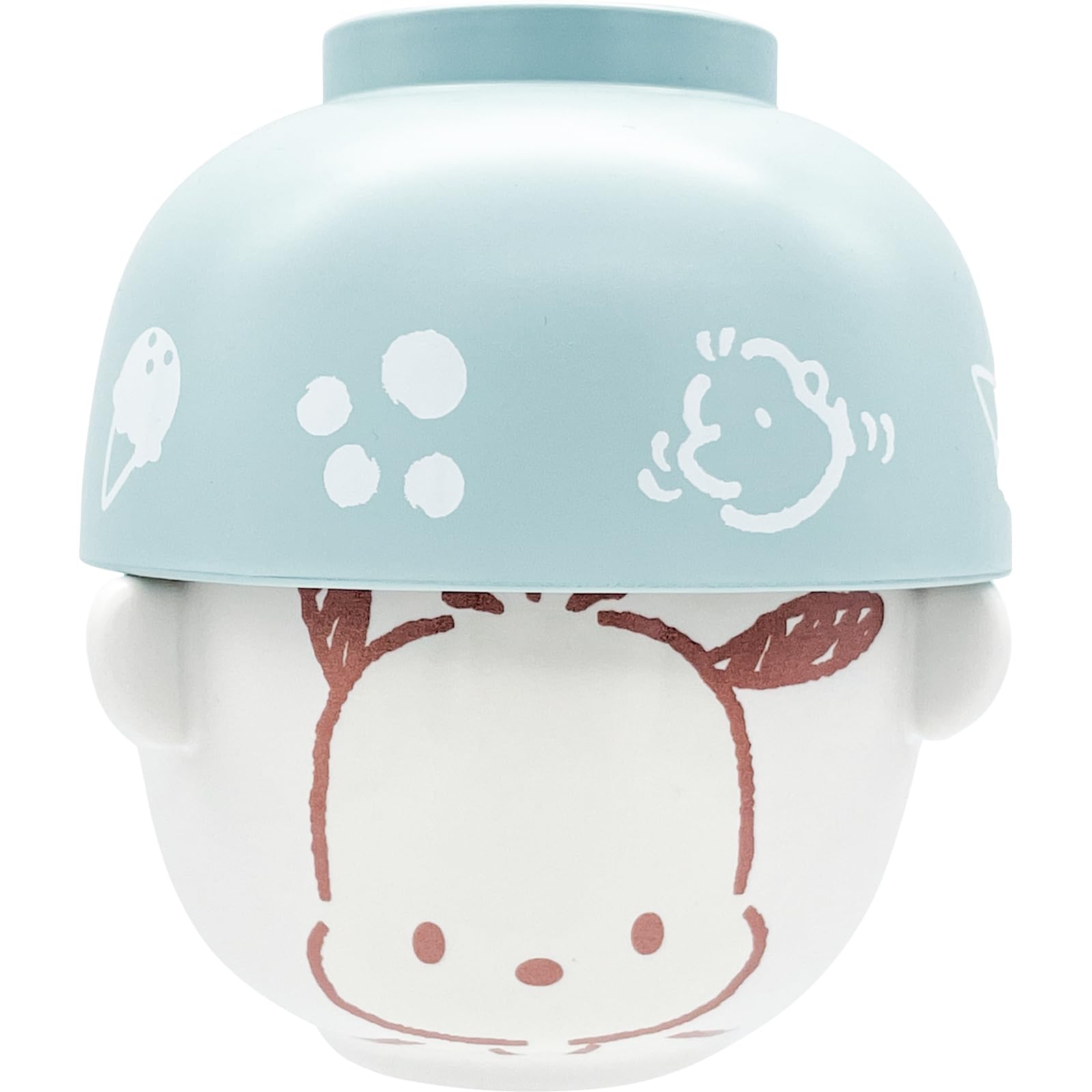 

Sanart Sanrio Pochacco Суповая миска и пиала для риса Мини-посуда Штабелируемая для компактного хранения Идеально для дня рождения В наборе, 10x6см, 200мл, Хранение, Подарок,